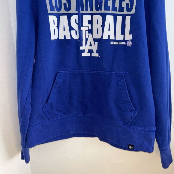 '47 Los Angeles Dodgers Hooded Sweatshirt Womens Large Blue Hoodie Pullover MLB - Picture 4 of 6